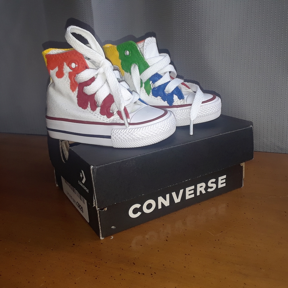 Custom paint splatter Converse Baby shoes